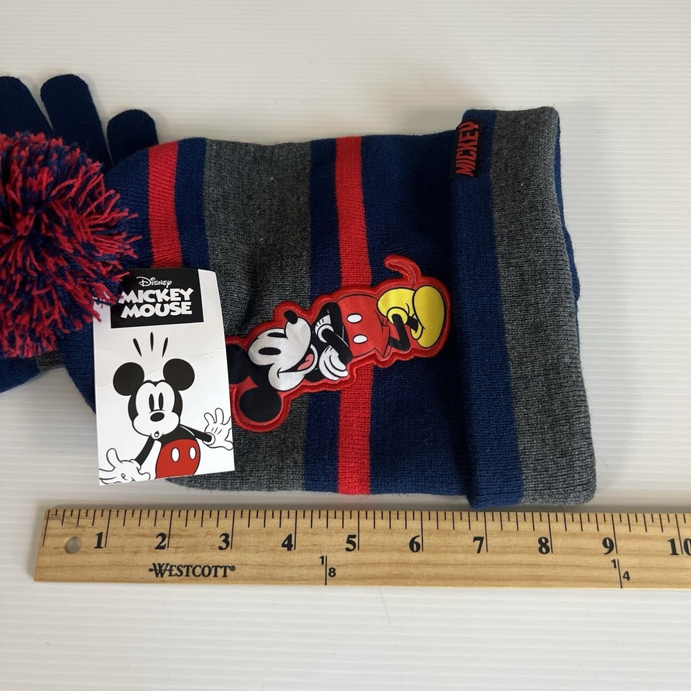Twin Set Disney Mickey Mouse Hat & Gloves One Size New - Picture 9 of 9